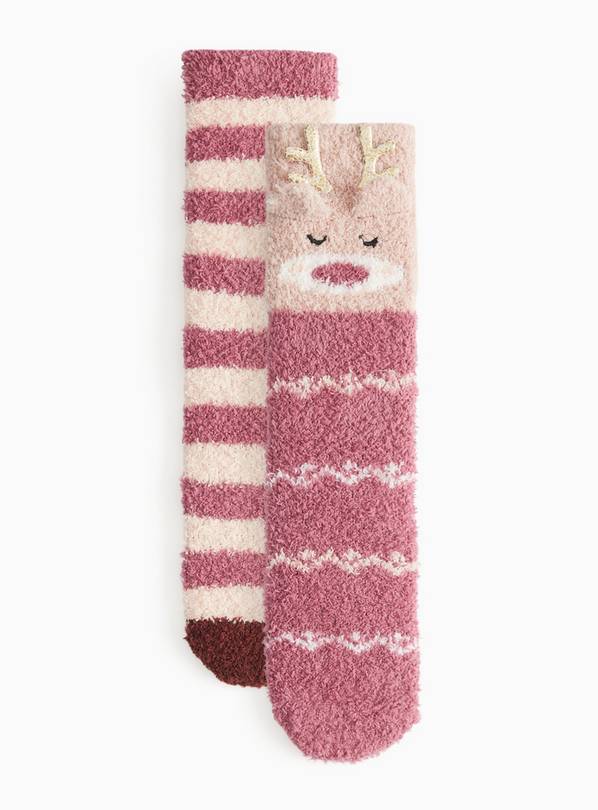 Reindeer Cosy Ankle Socks 2 Pack 4-8